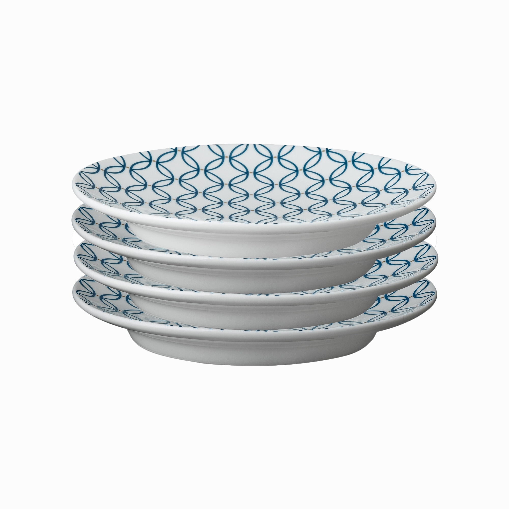Product photograph of Porcelain Modern Deco Set Of 4 Small Blue Accent Plates from Denby Retail Ltd